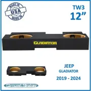 2019-2024 Jeep Gladiator 12" Dual Sub Box Subwoofer Enclosure For JL Audio TW3