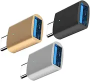 FUNNETOYU 3Pcs Type C to USB Adapter Compact Converter for Smartphones Tablets Laptops Fast Data Transfer with Indicator Lights Stylish Colors
