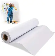 White Drawing Paper Roll, Easel Paper Roll 45cm*30m, Without Glue, Blank Coloring Roll for Paints, Wall Art, Fadeless Bulletin Board Paper, Gift Wrapping Paper and Kids' Crafts