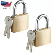 Solid Brass Padlock with 4 Key Pad Lock 1-1/2 in. Wide Lock Body,Locker 2 PCS
