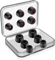 F FEYCH 6 Pairs Earphone Tips Premium Replacement Earbud Tips Memory Foam Earphone Tips Blocking Noise Foam Tips Suit for 4.5-6.3mm Nozzle in-Ear Earphones with Storage Box(S/M/L, Black)