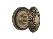 Nostalgic Warehouse 702525 Rope Rosette with Victorian Knob, Privacy - 2.375"...