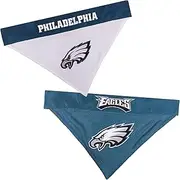 NFL Philadelphia Eagles Reversible Bandana Size XX-Large for Dogs & Cats. 2 Sided Sports Bandana, Premium Embroidery Team Logo, Many NFL Teams Available