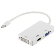 Astrotek 3 in 1 Thunderbolt Mini DisplayPort to HDMI DVI VGA Adapter Cable White