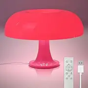 HHAUS Funky LED Lamp (Pink) | Cute Girls Night Light | Timer Function | Remote Controlled | USB Powered Desk Lamp | Vibrant Decor Lighting | Relaxing Bedside Lamp | Mood Lighting | Clean Design