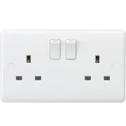 Curved Edge 13A 2G SP Switched Socket