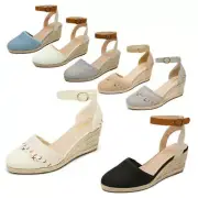 DREAM PAIRS Women Ankle Strap Close Toe Espadrilles Wedge Sandals Platform Shoes