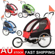Kids Bike Trailer Bicycle Pram Stroller Children Jogger Green