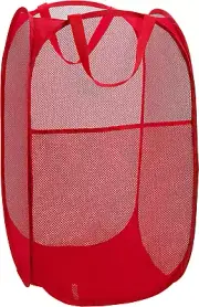 Mesh Popup Laundry Hamper - Portable, Durable Handles, Collapsible for Storage