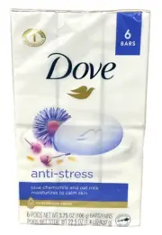 Dove Beauty Bar Blue Chamomile & Oat Milk Moisturizing Soap 6 Bars 22.5 oz