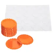 20Set 1" Flat Decorative Bottle Caps Craft Pendant with Clear Stickers Orange