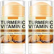 Turmeric Vitamin c Eye Cream Stick, Anti-Aging Eye Cream, Under Eye Wrinkle Repair, Dark Under Eye Circles Treatment, Eye Brightener Stick, Crows Feet Eye Treatment, Eye Balm Stick Hydrating (2pcs)