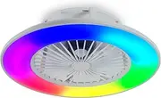 Neatfi 50 CM Ceiling Fan with RGB Light, Dimmable, Reversible DC Motor with 6 Speeds, 8 Invisible Blades, Versatile Ceiling Fan for Indoors (White)