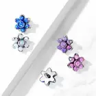 6 MM Opal Prong Set Flower Set Internal Threaded Dermal Anchor Tops 14G & 16G