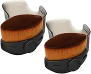 WRITWAA Makeup Brushes Set 2pcs Travel Size Foundation Brush with Soft Bristles for Blending Tanning