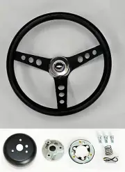 60-69 Chevy Truck C10 C20 13 1/4" classic black steering wheel rwb bowtie cap (for: Chevrolet)