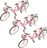 BRIGHTFUFU 3pcs Mini-House Furnishings Creative Desktop Decoration Boys and Girls Funny Tandem Bike Toys