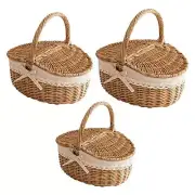 Wicker Picnic Basket with Removable Lining Hamper with Handle Wicker Basket