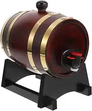 HOLIDYOYO Wooden Red Wine Barrel 3l Bar Beverage Dispenser Wine Aging Barrel Holder for Liquor Display Rack