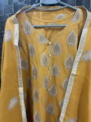Winter Fancy Three Piece Lady Suit By Asim Jofa Brand XL Yellow