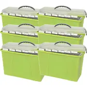 Crystalfile Carry Storage Case for Foolscap Suspension Files Clear Lid/Green Base Pack 6