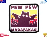 Pew Pew Madafakas Hook & Loop Military Combat Patch Flag Funny Meme Bag Backpack