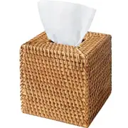 Rattan Tissue Box Cover, Hand Woven Square Wicker Holder for Tissues2064