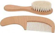 ERINGOGO Baby Bath Brush Set Soft Bristle Hair Brush Comb Scalp Scrubber Wood Handle