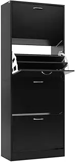 Artiss Shoe Rack Shoe Storage Cabinet Organiser 60 Pairs Black Shelf Drawer Footwear Organizer Unit Solution System Furniture Space Capacity Design Convenience Durability Functionality Versatility