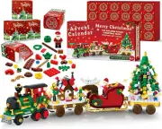 Advent Calendar 2024 Christmas Train Building Blocks Set, 24 Boxs Surprise Chris