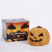 heyfurni Ceramic Fireproof Fire Pit Pumpkin Log for Bonfire, Campfire, Fireplace, Firepit | Halloween Decor | for Propane, Gel, Ethanol, or Wood Fires Indoor, Outdoor | 7 Inch