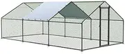 LUXI Upgraded-Durable Chicken Run Coop Large Rabbit Hutch with Waterproof anti-UV Cover for Ducks and Small Poultry, Hot-dip Galvanized & Plastic Coating Steel Hen House for Outdoor,Farm-300x600x200cm