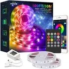 100FT Color Changing LED Strip Lights with Bluetooth and Remote - Music Sync,...