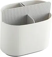 LALADEFIEE Kitchen Cutlery Holder with Drainage Design Multi Functional Utensil Organizer for Spoons Forks and Chopsticks Storage Canister with Drain Board for Clean and Dry Kitchen