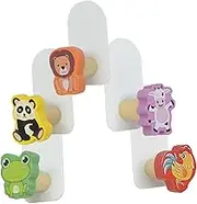 Wooden Animal Wall Hooks Adhesive Easy to Install Multifunctional for Boys and Girls Decor
