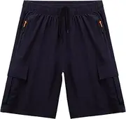 [LUCKYBUNNY] Boys Cargo Shorts Kids Youth Lightweight Quick Dry Athletic Shorts with Multi Pocket for Camping, Hiking