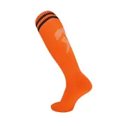 Orange Knee High Sports Socks - Mens Womens Breathable Tube Socks for Gym & Soccer