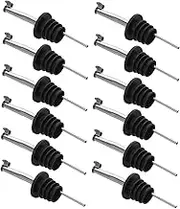 JECOMPRIS 12pcs Stainless Steel Wine Stopper Pourer Leakproof Wine Bottle Pour Spouts with Aerator Elegant Bar Accessories for Smooth Pouring