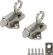 Bitray Latch Lock Zinc Alloy Tongue Down Security Pull Ring Spring Bounce Door Bolt Latch Lock for Window Shed Gate -2pcs