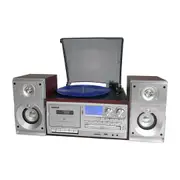 Home Entertainment System Stereo Hi Fi HiFi Turntable Cassette cd mp3 USB brown