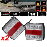 OZNALA 2PCS 26 LED Tail Lights Submersible Waterproof Trailer Caravan Truck Boat Kit AU