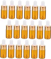 VICASKY Mini Dropper Bottles 25 Pack 3ml Glass Travel Bottles for Essential Oil Perfume Body Lotion