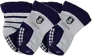 [AFL] | Fremantle Dockers | Infant Non Slip Crew Supporter Socks | 4 pairs | Australian Football League | Purple, White | 4pr