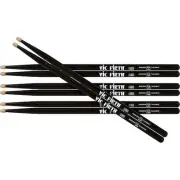 Vic Firth American Classic Drumsticks 5A Wood Tip - Black Finish 4 Pairs