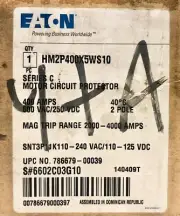 EATON HM2P400X5WS10 2 Pole 400 AMP HMCP Motor Circuit Protector 110-240 VAC