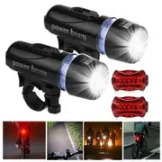 Bicycle Tail Lights Waterproof Flashlight Headlight 2x Front Rear Bike Light LED