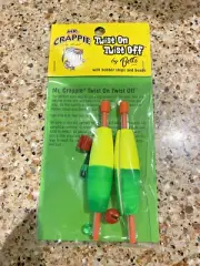 Mr. Crappie Twist On/Off Slip Bobbers #MOB-200YG 2” Unweighted Cigar 2 Pieces