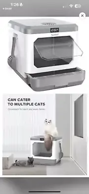 Upgraded Smart Odor Removal Cat Litter Box, Large Litter Box for Big Cats,