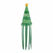 Green Yellow Stylish Polyester Nylon Thread Christmas Tree Windsock Garden Decor