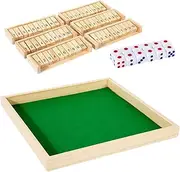 Shut The Box Game | 11.81 inches Wooden Table Games | Close The Box Game | Tabletop Gathering Wood Dice Toy for Teens Adults Camping Trips Classroom Team Building Holiday Gatherings